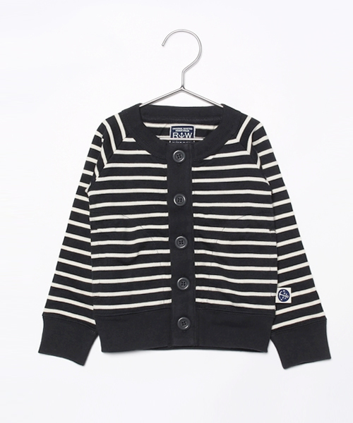 RUGGEDWORKS(ラゲッドワークス)の「ボーダーカーディガン(カーディガン/ボレロ・キッズ・ライトブルー/チャコールグレー/ブルー/ピンク/レッド/ダークブルー・100cm/80cm/130cm/140cm/120cm/110cm/90cm)」の2枚目の写真