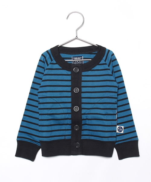 RUGGEDWORKS(ラゲッドワークス)の「ボーダーカーディガン(カーディガン/ボレロ・キッズ・ライトブルー/チャコールグレー/ブルー/ピンク/レッド/ダークブルー・100cm/80cm/130cm/140cm/120cm/110cm/90cm)」の3枚目の写真