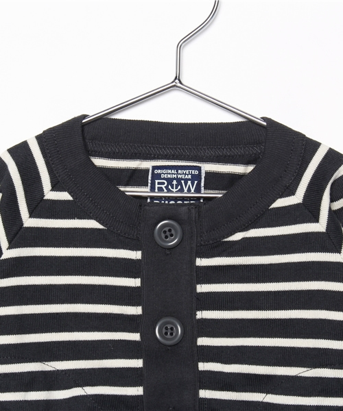 RUGGEDWORKS(ラゲッドワークス)の「ボーダーカーディガン(カーディガン/ボレロ・キッズ・ライトブルー/チャコールグレー/ブルー/ピンク/レッド/ダークブルー・100cm/80cm/130cm/140cm/120cm/110cm/90cm)」の8枚目の写真