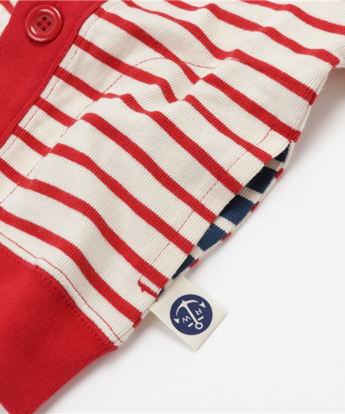 RUGGEDWORKS(ラゲッドワークス)の「ボーダーカーディガン(カーディガン/ボレロ・キッズ・ライトブルー/チャコールグレー/ブルー/ピンク/レッド/ダークブルー・100cm/80cm/130cm/140cm/120cm/110cm/90cm)」の15枚目の写真