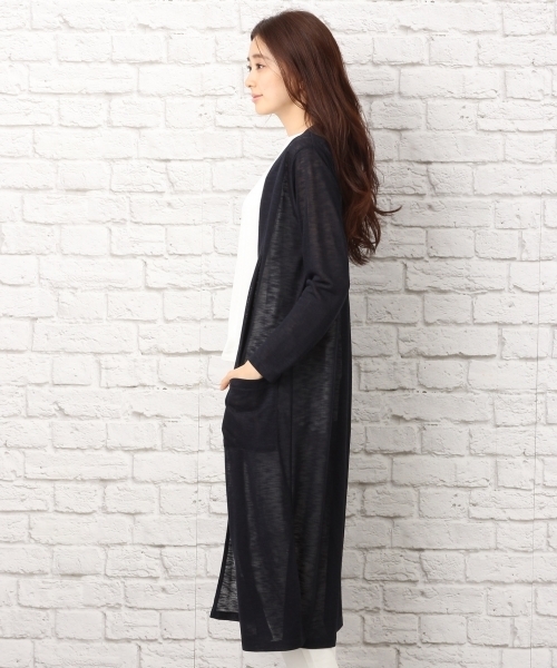 LEPSIM（レプシィム）の「カットマキシショールカーディガンLS 712974（カーディガン/ボレロ・レディース・オフホワイト/トップグレー/ダークネイビー・FREE）」の8枚目の写真