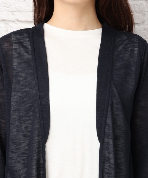 LEPSIM（レプシィム）の「カットマキシショールカーディガンLS 712974（カーディガン/ボレロ・レディース・オフホワイト/トップグレー/ダークネイビー・FREE）」の10枚目の写真