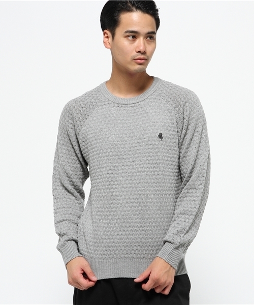 rehacer(レアセル)の「Cashmere Mix Waffle Knit by KENSEI YABUNO(ニット/セーター・メンズ・オフホワイト/グレー/ネイビー・LARGE/SMALL)」の2枚目の写真