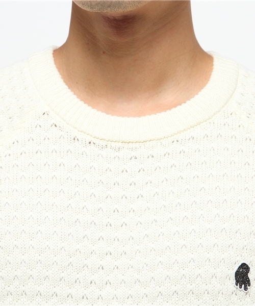 rehacer(レアセル)の「Cashmere Mix Waffle Knit by KENSEI YABUNO(ニット/セーター・メンズ・オフホワイト/グレー/ネイビー・LARGE/SMALL)」の6枚目の写真