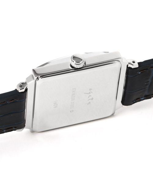 agete（アガット）の「ボーイフレンドウォッチスクエアフェイス革