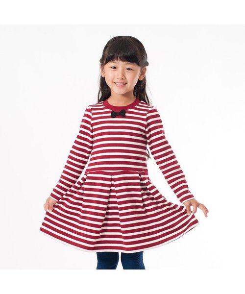 apres les cours(アプレレクール)の「デイリーボーダーワンピース(ワンピース・キッズ・ネイビー/ブラック/レッド・140/100/120/90/80/130/110)」の16枚目の写真