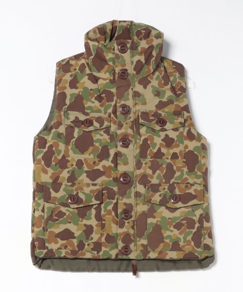HOUSTON（ヒューストン）の「【HOUSTON】THINSULATE(シンサレート)/MONTREAL VEST（ダウンベスト・メンズ・ウッドランド/ブラック/ブラウン系その他/オリーブドラブ/グレー系カモフラージュ/グリーン系カモフラージュ・LARGE/MEDIUM/SMALL/X-LARGE）」の4枚目の写真