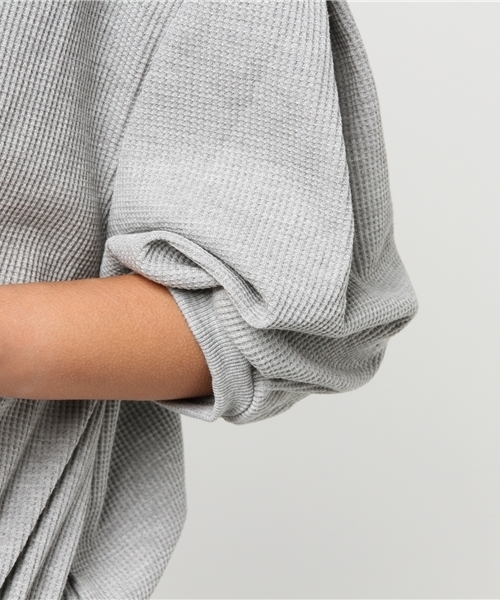 Heather（ヘザー）の「ワッフル*ソデボリューム7分袖　748061（Tシャツ/カットソー・レディース・ヘザ－グレー/ライトイエロー/アイボリー・FREE）」の8枚目の写真