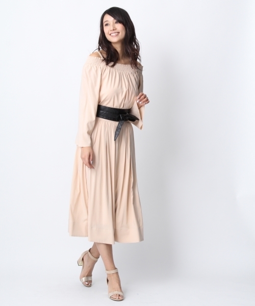 Andemiu（アンデミュウ）の「ムジガラギャザースカート749660（スカート・レディース・ブラック/ピンク/ホワイト/ブルー・FREE）」の6枚目の写真