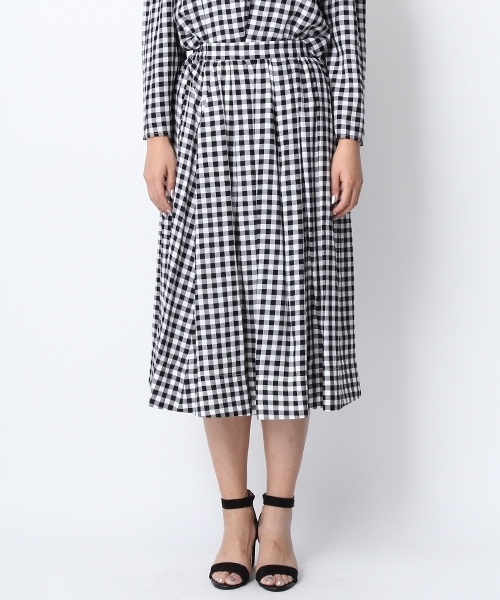 Andemiu（アンデミュウ）の「ムジガラギャザースカート749660（スカート・レディース・ブラック/ピンク/ホワイト/ブルー・FREE）」の12枚目の写真