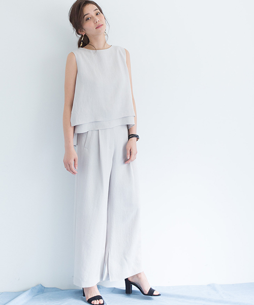 STUDIOUS（ステュディオス）の「リネンライクAラインレイヤードブラウス（シャツ/ブラウス・レディース・アイボリー/ブラック/ブラウン/ライトグレー/ブラック系その他/キャメル・FREE）」の14枚目の写真