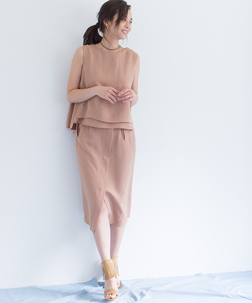 STUDIOUS（ステュディオス）の「リネンライクAラインレイヤードブラウス（シャツ/ブラウス・レディース・アイボリー/ブラック/ブラウン/ライトグレー/ブラック系その他/キャメル・FREE）」の19枚目の写真