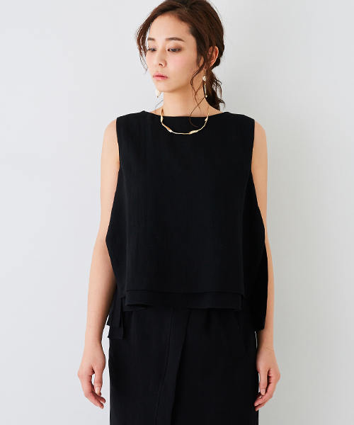 STUDIOUS（ステュディオス）の「リネンライクAラインレイヤードブラウス（シャツ/ブラウス・レディース・アイボリー/ブラック/ブラウン/ライトグレー/ブラック系その他/キャメル・FREE）」の20枚目の写真