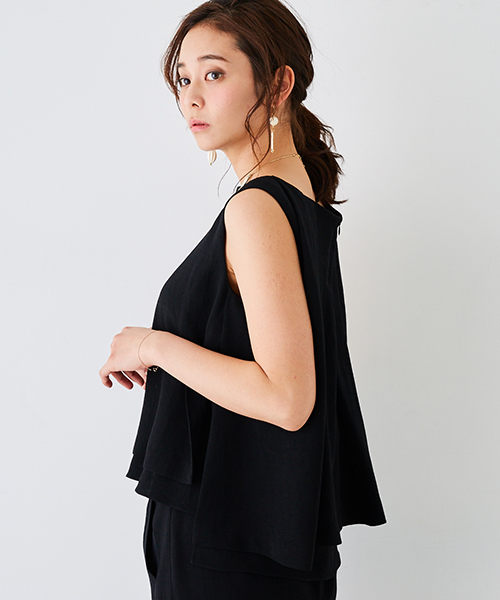 STUDIOUS（ステュディオス）の「リネンライクAラインレイヤードブラウス（シャツ/ブラウス・レディース・アイボリー/ブラック/ブラウン/ライトグレー/ブラック系その他/キャメル・FREE）」の21枚目の写真