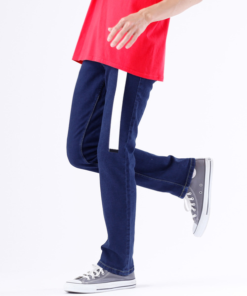 MONO-MART(モノマート)の「ストレッチテーパードデニムパンツ/スリムスキニーパンツ(デニムパンツ・メンズ・ブルー系その他2/ブラック系その他/ブラック/ワンウォッシュ/ブルー系その他・LL/L/S/M)」の5枚目の写真