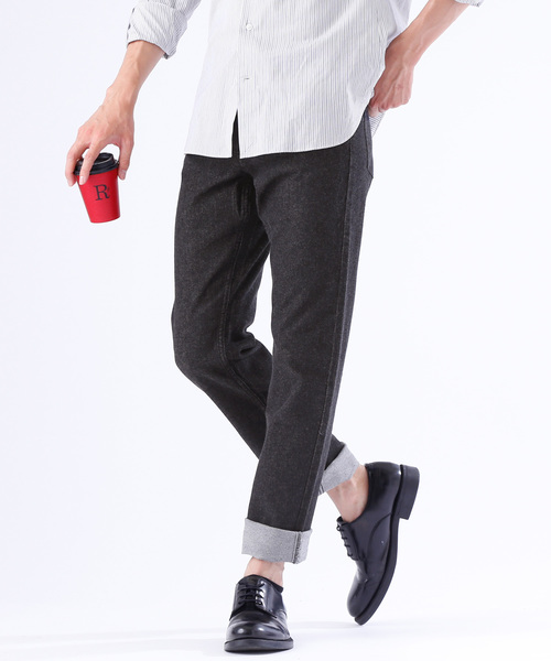 MONO-MART(モノマート)の「ストレッチテーパードデニムパンツ/スリムスキニーパンツ(デニムパンツ・メンズ・ブルー系その他2/ブラック系その他/ブラック/ワンウォッシュ/ブルー系その他・LL/L/S/M)」の2枚目の写真