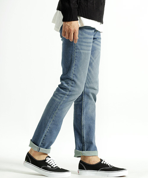 MONO-MART(モノマート)の「ストレッチテーパードデニムパンツ/スリムスキニーパンツ(デニムパンツ・メンズ・ブルー系その他2/ブラック系その他/ブラック/ワンウォッシュ/ブルー系その他・LL/L/S/M)」の16枚目の写真