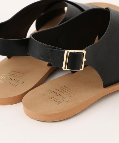 Boisson Chocolat(ボワソンショコラ)の「BFC クロスバックベルトFLT SD(サンダル・レディース・ダークブラウン/シルバー/ブラック・L/S/M)」の7枚目の写真