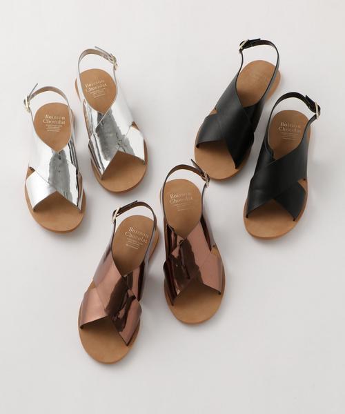 Boisson Chocolat(ボワソンショコラ)の「BFC クロスバックベルトFLT SD(サンダル・レディース・ダークブラウン/シルバー/ブラック・L/S/M)」の8枚目の写真