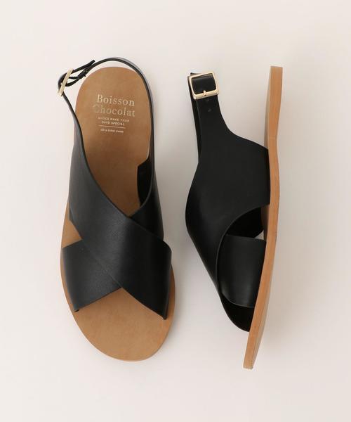Boisson Chocolat(ボワソンショコラ)の「BFC クロスバックベルトFLT SD(サンダル・レディース・ダークブラウン/シルバー/ブラック・L/S/M)」の9枚目の写真