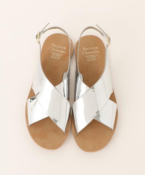 Boisson Chocolat(ボワソンショコラ)の「BFC クロスバックベルトFLT SD(サンダル・レディース・ダークブラウン/シルバー/ブラック・L/S/M)」の11枚目の写真