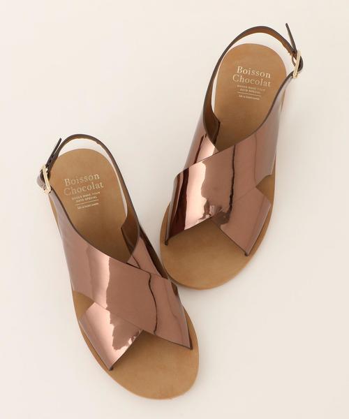Boisson Chocolat(ボワソンショコラ)の「BFC クロスバックベルトFLT SD(サンダル・レディース・ダークブラウン/シルバー/ブラック・L/S/M)」の12枚目の写真