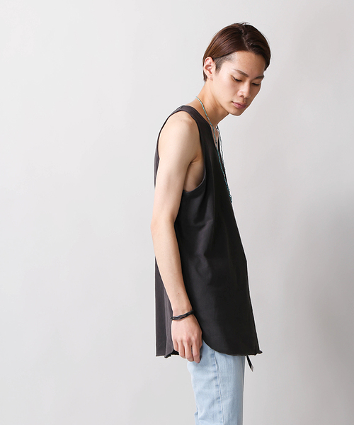 WEGO（ウィゴー）の「WEGO/ピグメントラウンドロングタンクトップ（タンクトップ・メンズ・レッド/オレンジ/スミクロ/ロイヤルブルー・MEDIUM/LARGE）」の11枚目の写真