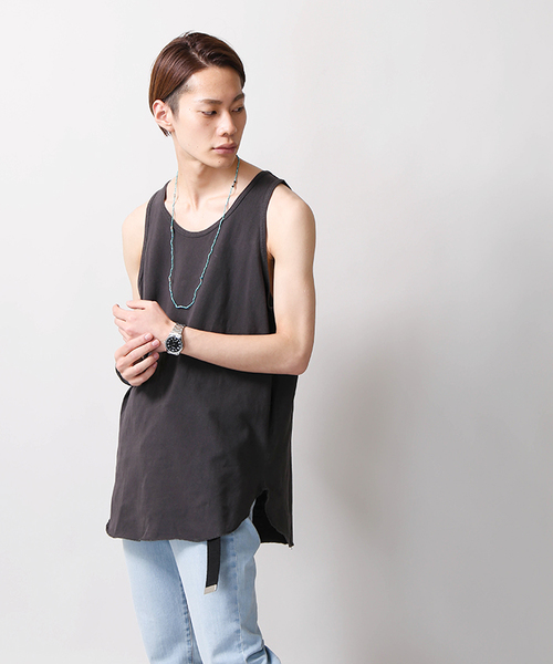 WEGO（ウィゴー）の「WEGO/ピグメントラウンドロングタンクトップ（タンクトップ・メンズ・レッド/オレンジ/スミクロ/ロイヤルブルー・MEDIUM/LARGE）」の12枚目の写真