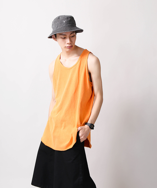 WEGO（ウィゴー）の「WEGO/ピグメントラウンドロングタンクトップ（タンクトップ・メンズ・レッド/オレンジ/スミクロ/ロイヤルブルー・MEDIUM/LARGE）」の19枚目の写真