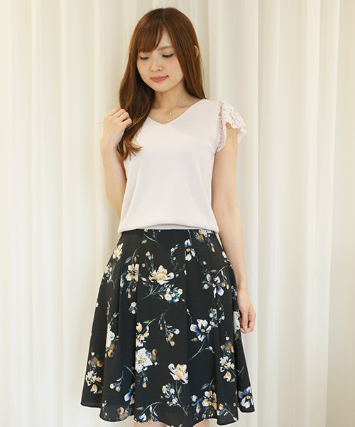 PROPORTION BODY DRESSING（プロポーションボディドレッシング）の「【CanCam7月号掲載】ラッフルスリーブVネックニット（ニット/セーター・レディース・ピンク/ホワイト/ブラウン・3/2）」の3枚目の写真