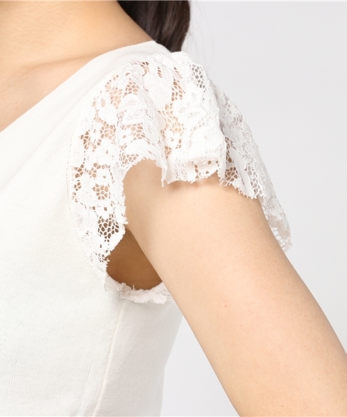 PROPORTION BODY DRESSING（プロポーションボディドレッシング）の「【CanCam7月号掲載】ラッフルスリーブVネックニット（ニット/セーター・レディース・ピンク/ホワイト/ブラウン・3/2）」の6枚目の写真