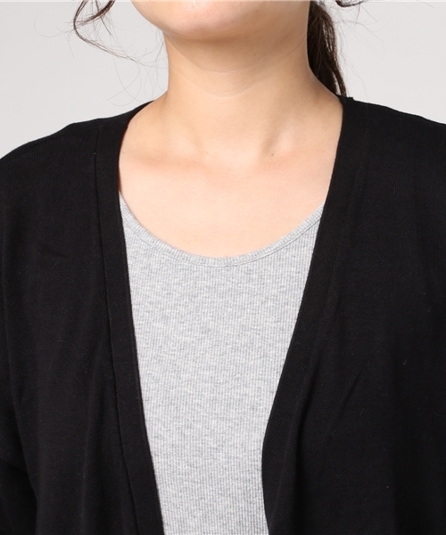 earth music&ecology(アースミュージックアンドエコロジー)の「シンプルニットカーディガン(カーディガン/ボレロ・レディース・キャメル/ライトグレー/バーガンディー/ダークグリーン/ブラック・FREE)」の8枚目の写真