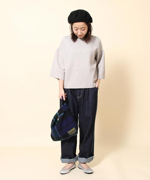 coen（コーエン）の「SMITHタックワイドパンツ（その他パンツ・レディース・ブラウン/ネイビー・MEDIUM/LARGE）」の7枚目の写真