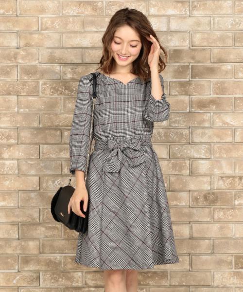 Feroux フェルゥ の 洗える カラーラインチェック ワンピース ワンピース Wear
