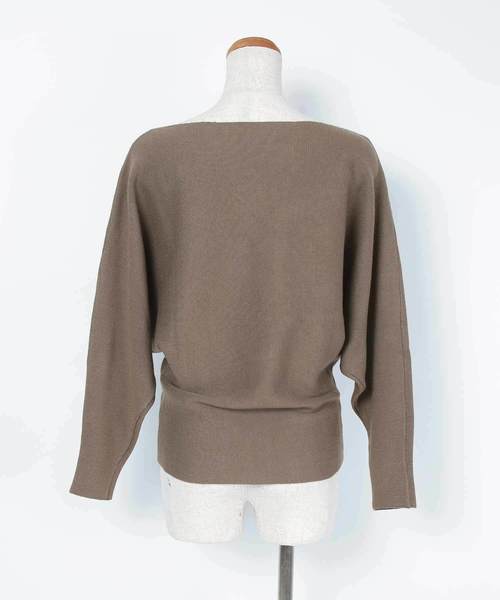 UR'S（ユアーズ）の「ﾎﾞｰﾄﾈｯｸﾄﾞﾙﾏﾝﾆｯﾄ（ニット/セーター・レディース・ブラック/モカ/パープル/グリーン/杢グレー・FREE）」の13枚目の写真