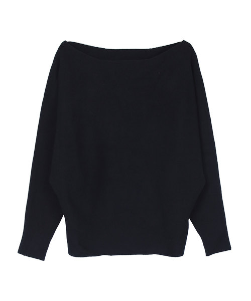 UR'S（ユアーズ）の「ﾎﾞｰﾄﾈｯｸﾄﾞﾙﾏﾝﾆｯﾄ（ニット/セーター・レディース・ブラック/モカ/パープル/グリーン/杢グレー・FREE）」の9枚目の写真