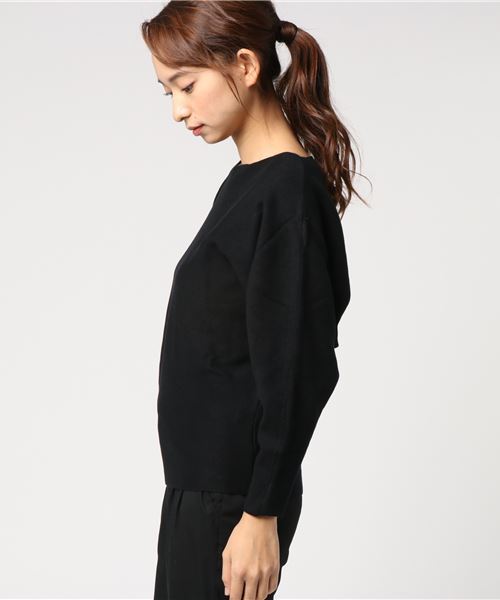 UR'S（ユアーズ）の「ﾎﾞｰﾄﾈｯｸﾄﾞﾙﾏﾝﾆｯﾄ（ニット/セーター・レディース・ブラック/モカ/パープル/グリーン/杢グレー・FREE）」の22枚目の写真