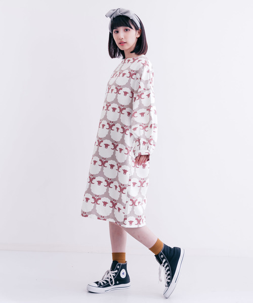 MERLOT（メルロー）の「まんまるひつじ柄ワンピース7280