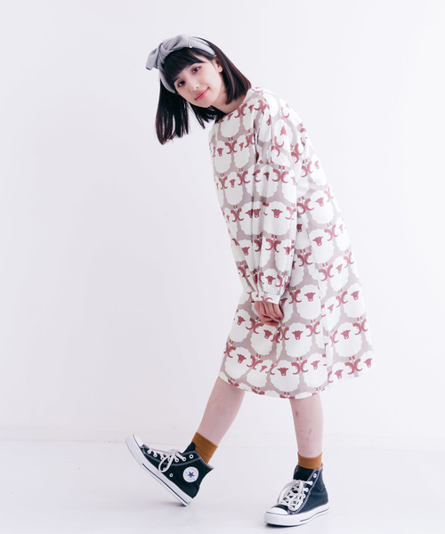 MERLOT（メルロー）の「まんまるひつじ柄ワンピース7280