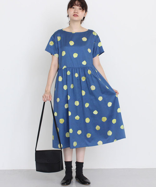 限定価格セール ビュルデサボン ビッグドット プリント ワンピース ロングワンピース Slcp Lk