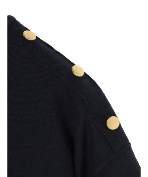 AMERICAN HOLIC（アメリカンホリック）の「・半袖肩釦付きボーダープルオーバー（ニット/セーター・レディース・ネイビー/ブラック/オフホワイト・FREE）」の16枚目の写真