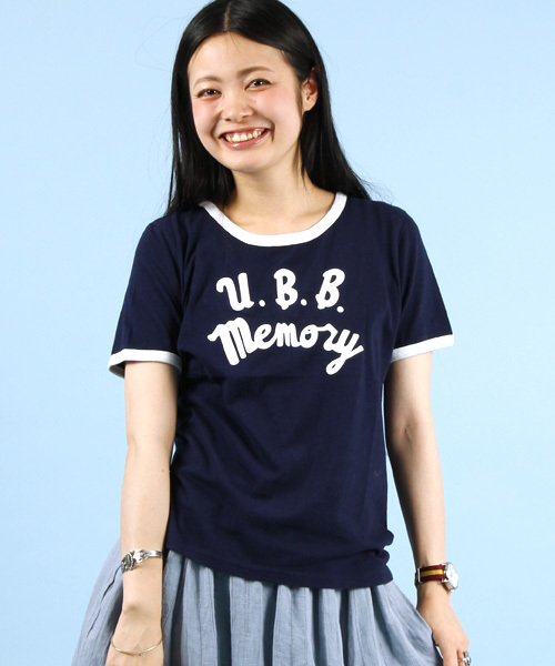 BEAMS BOY（ビームスボーイ）の「S.BOY-PTﾘﾝｶﾞｰT（Tシャツ/カットソー・レディース・ナチュラル/ネイビー・ONE SIZE）」の2枚目の写真