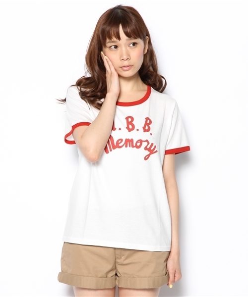 BEAMS BOY（ビームスボーイ）の「S.BOY-PTﾘﾝｶﾞｰT（Tシャツ/カットソー・レディース・ナチュラル/ネイビー・ONE SIZE）」の10枚目の写真