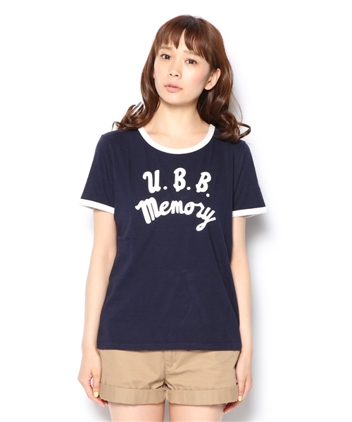 BEAMS BOY（ビームスボーイ）の「S.BOY-PTﾘﾝｶﾞｰT（Tシャツ/カットソー・レディース・ナチュラル/ネイビー・ONE SIZE）」の3枚目の写真