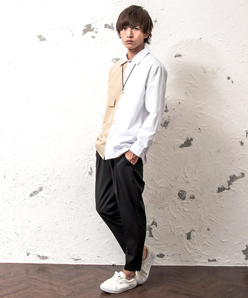 MinoriTY（マイノリティ）の「レギュラーカラーポケット長袖シャツ/ツートン/ＢＩＧシルエット（シャツ/ブラウス・メンズ・ブラック系その他/ホワイト系その他/ベージュ系その他/ブラウン系その他・M/L）」の14枚目の写真