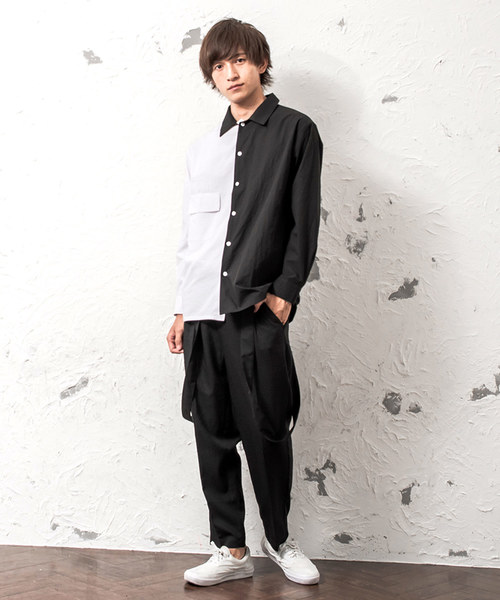 MinoriTY（マイノリティ）の「レギュラーカラーポケット長袖シャツ/ツートン/ＢＩＧシルエット（シャツ/ブラウス・メンズ・ブラック系その他/ホワイト系その他/ベージュ系その他/ブラウン系その他・M/L）」の5枚目の写真