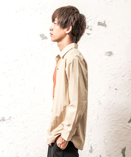 MinoriTY（マイノリティ）の「レギュラーカラーポケット長袖シャツ/ツートン/ＢＩＧシルエット（シャツ/ブラウス・メンズ・ブラック系その他/ホワイト系その他/ベージュ系その他/ブラウン系その他・M/L）」の9枚目の写真