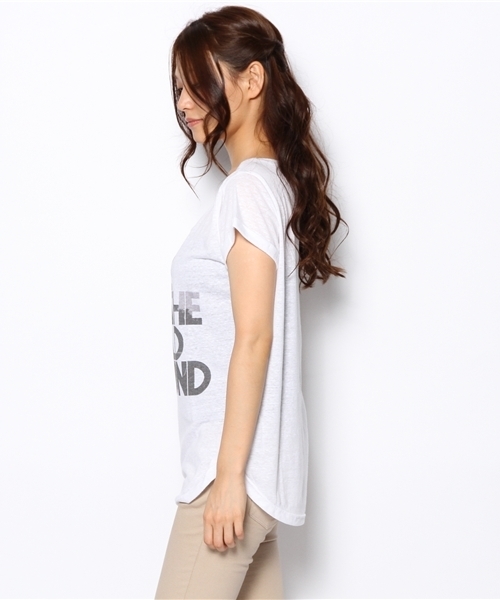 laule'a sunny side store（ラウレアサニーサイドストア）の「モノクロフォトメッセージTee（Tシャツ/カットソー・レディース・ホワイト・FREE）」の3枚目の写真