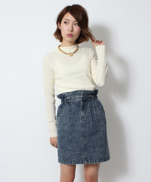 WEGO（ウィゴー）の「WEGO/デニムコクーンスカート（デニムスカート・レディース・インディゴブルー/ダークインディゴブルー・FREE）」の17枚目の写真