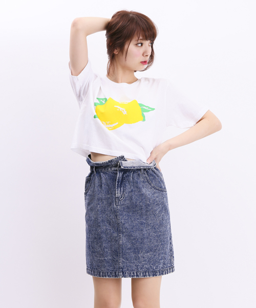 WEGO(ウィゴー)の「WEGO/デニムコクーンスカート(デニムスカート・レディース・ダークインディゴブルー/インディゴブルー・FREE)」の1枚目の写真